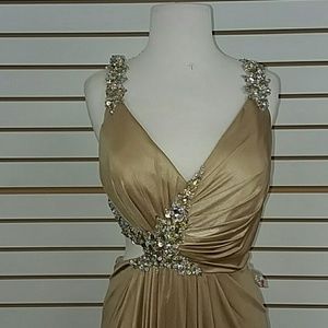 GOLD color Tony Bowls Evening Gown